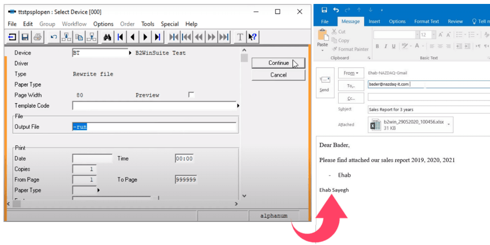 Automatically Sending ERP Reports in Excel Format from Infor LN Using Outlook on Local PC