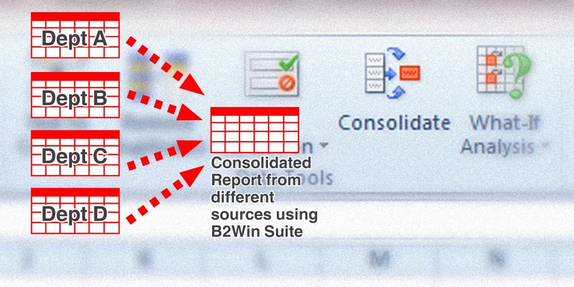 With B2Win Suite, you can automatically create consolidated reports from your ERP using Excel