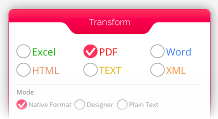 PDF transformation UI