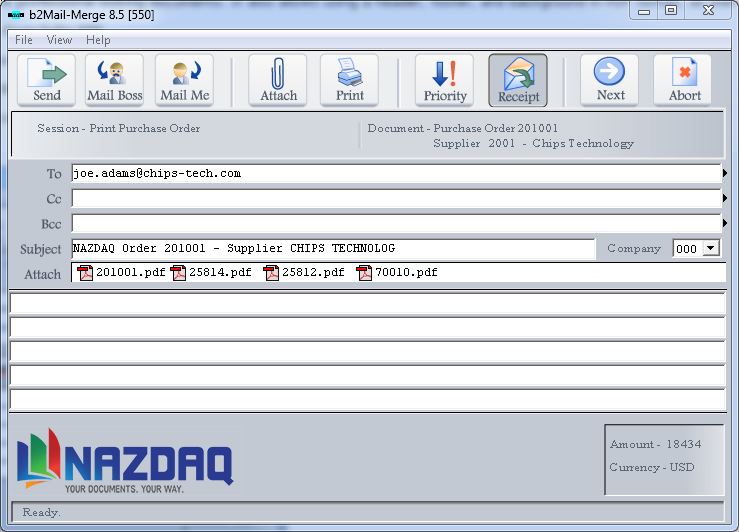 b2Mail-Merge 8.5 User Interface